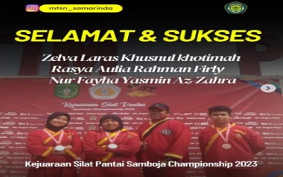 Siswa MTs N Borong Medali pada Kejuaraan Silat Pantai Samboja 2023