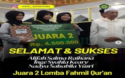 Alifah, Inge, dan Nadya Raih Juara 2 Lomba Fahmil Qur'am