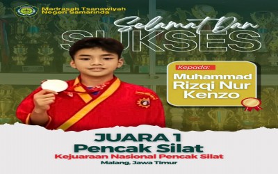 Prestasi Siswa - Muhammad Rizqi Nur Kenzo, siswa Kelas VIII.3