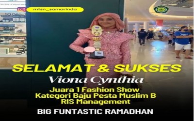 Viona Cynthia Raih Juara 1 Fashion Show Baju Pesta Muslim